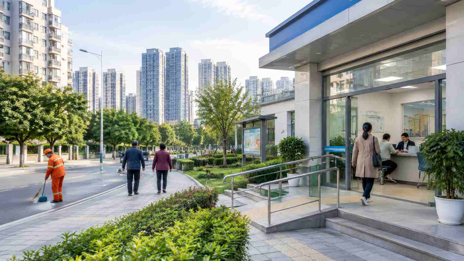 接诉即办城市治理业务现场的横向纪实构图，用于交代数据来源环境