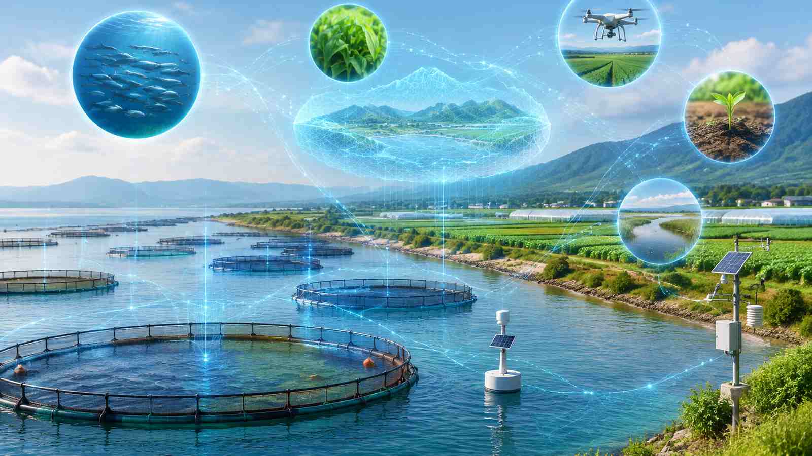 数据可视化与数字孪生能力的概念插图，非真实软件界面截图