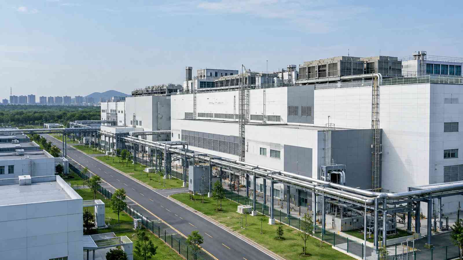 算力硬件产能业务现场的横向纪实构图，用于交代数据来源环境