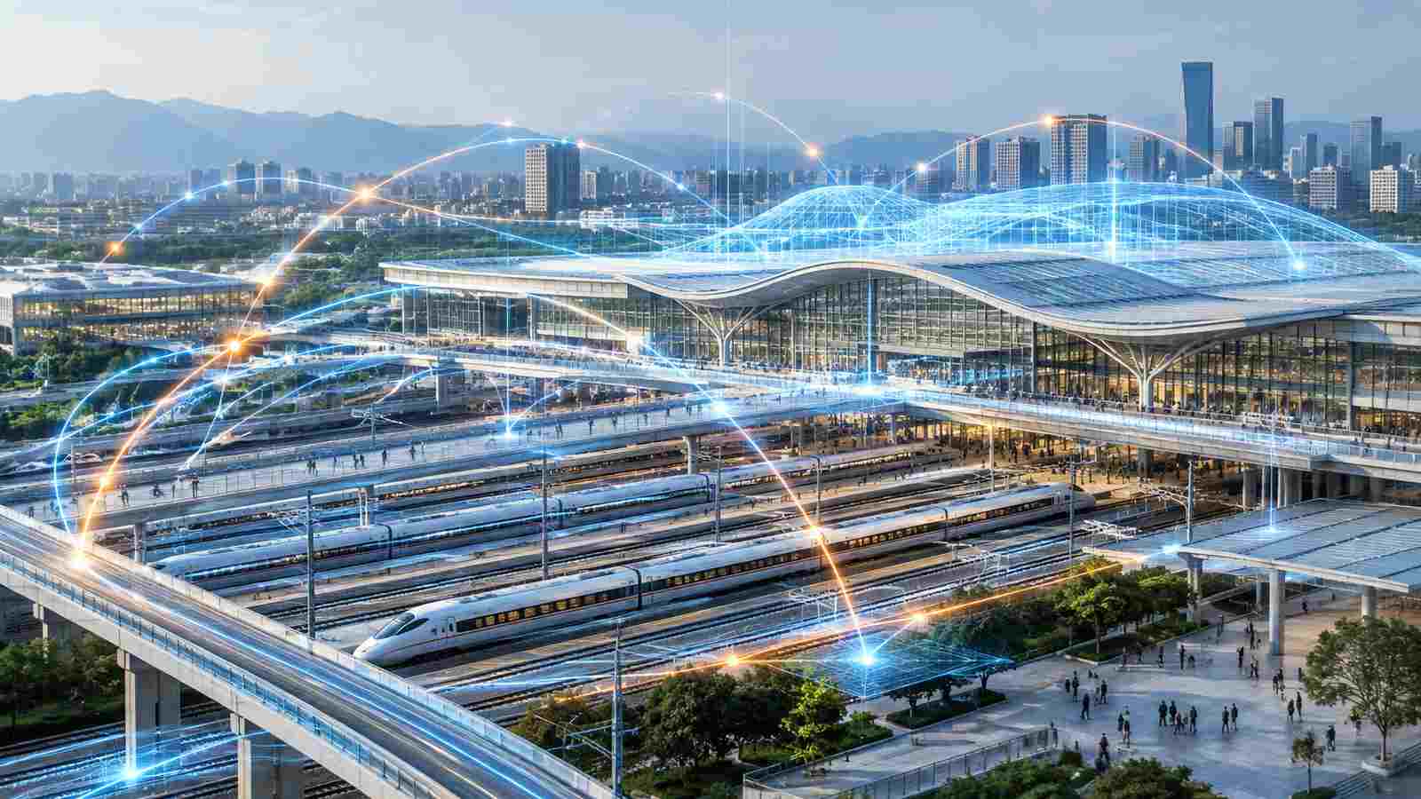 数据可视化与数字孪生能力的概念插图，非真实软件界面截图