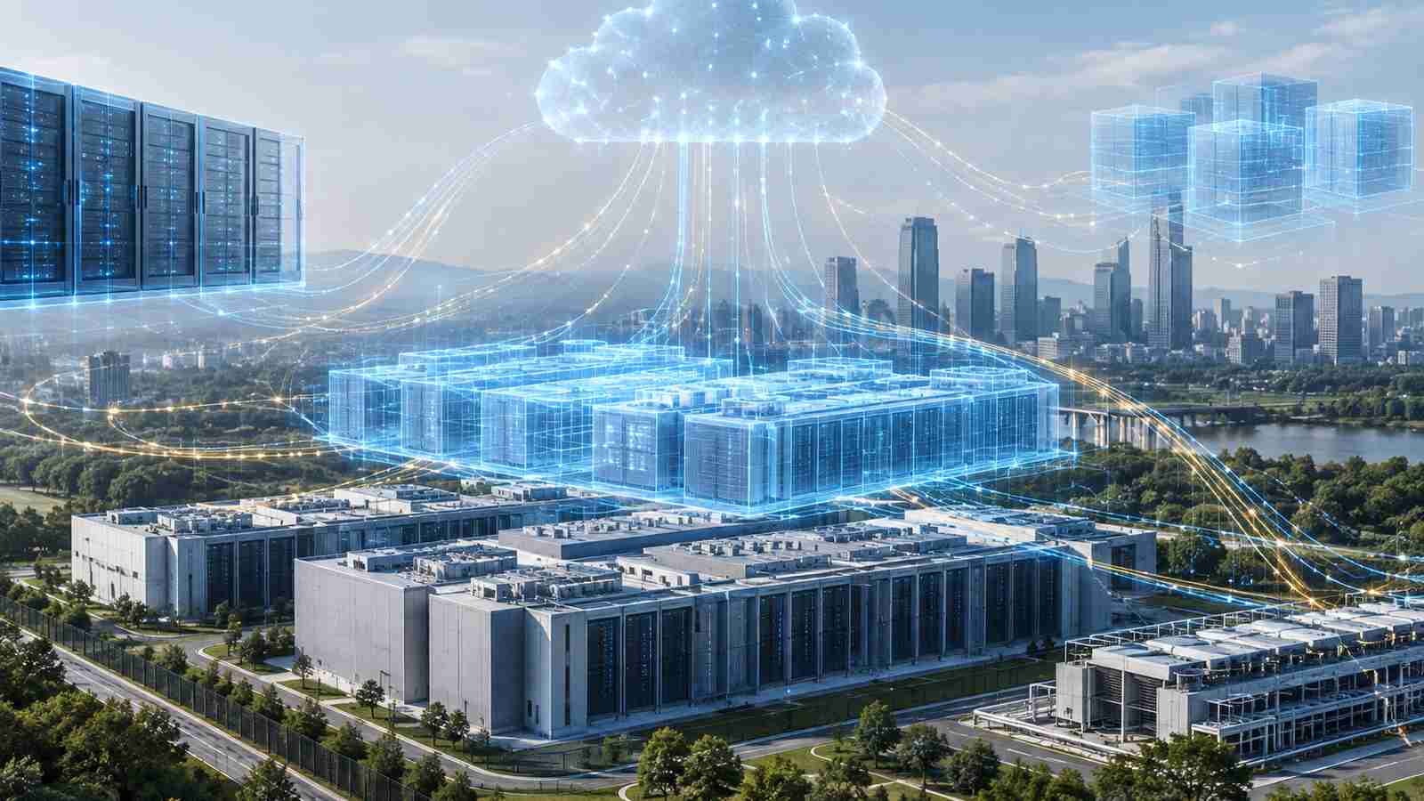 数据可视化与数字孪生能力的概念插图，非真实软件界面截图