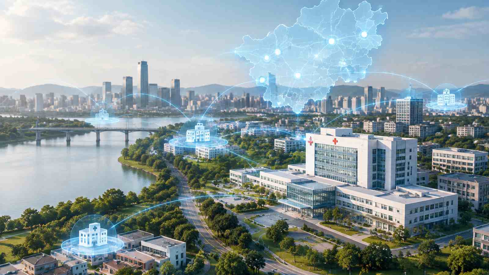 数据可视化与数字孪生能力的概念插图，非真实软件界面截图