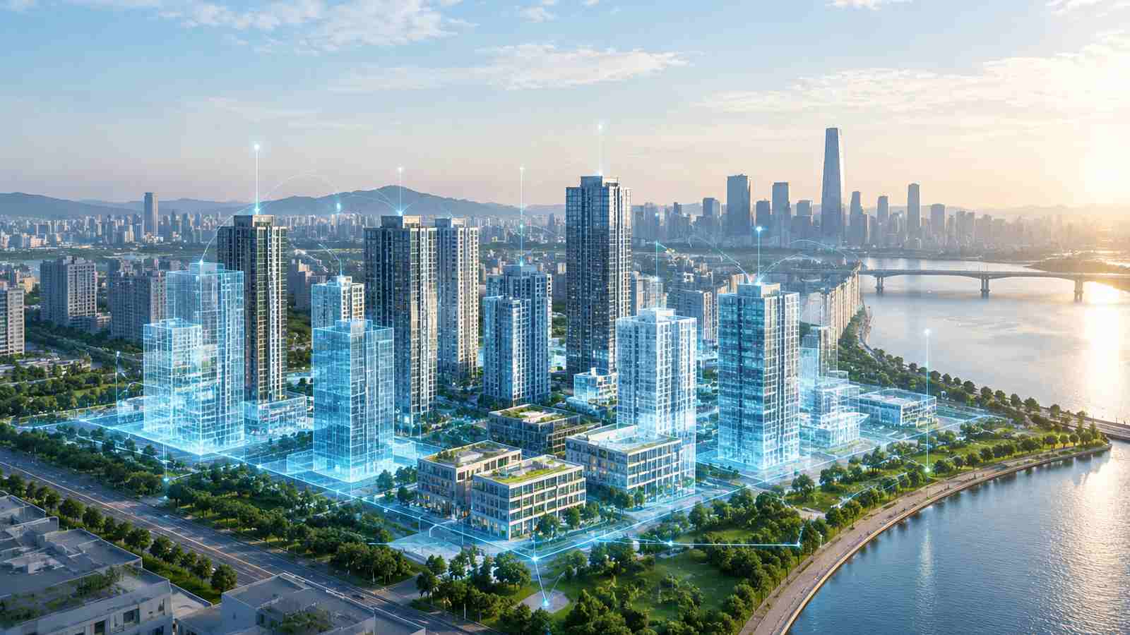 数据可视化与数字孪生能力的概念插图，非真实软件界面截图